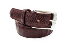 Marco Valentino Burgundy Genuine Crocodile Men's Belt