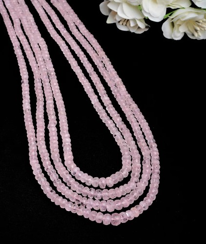Natural Morganite Beads , Morganite Faceted Rondelle Beads , 24 Inches Beads - Picture 6 of 6