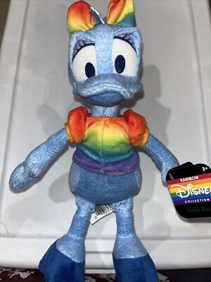 Disney Rainbow Daisy Duck Stuffed Animal- New -8  Plush , Pride, She Is So Cute