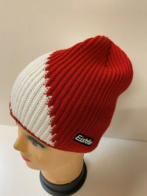 Eisbär Track Mütze OS MÜ rot-weiß-rot Herren Damen Beanie Wintermütze