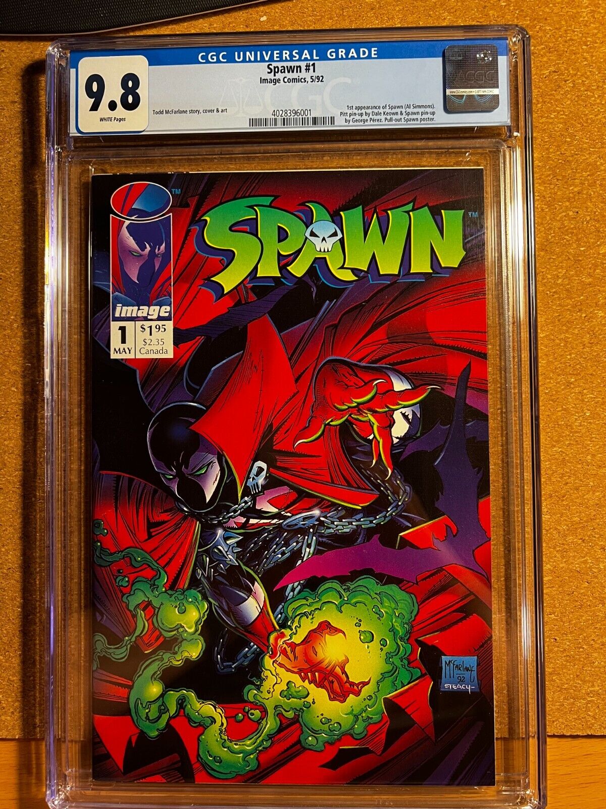 Spawn #1 CGC 9.8 NM/M White Pages Key Issue Image 1992 1st Al Simmons Sam Twitch