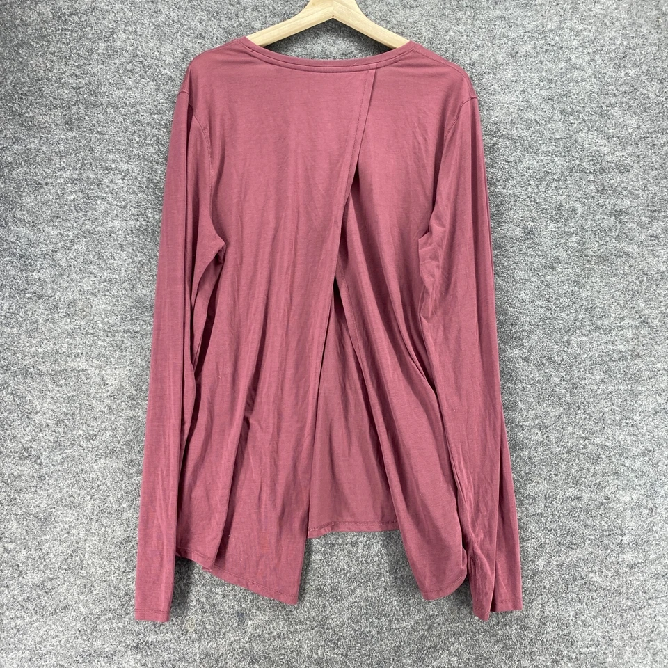 Old Navy Activewear T-Shirt Women XL Tall Pink Long Sleeve Round Neck Rayon - Image 2 of 4
