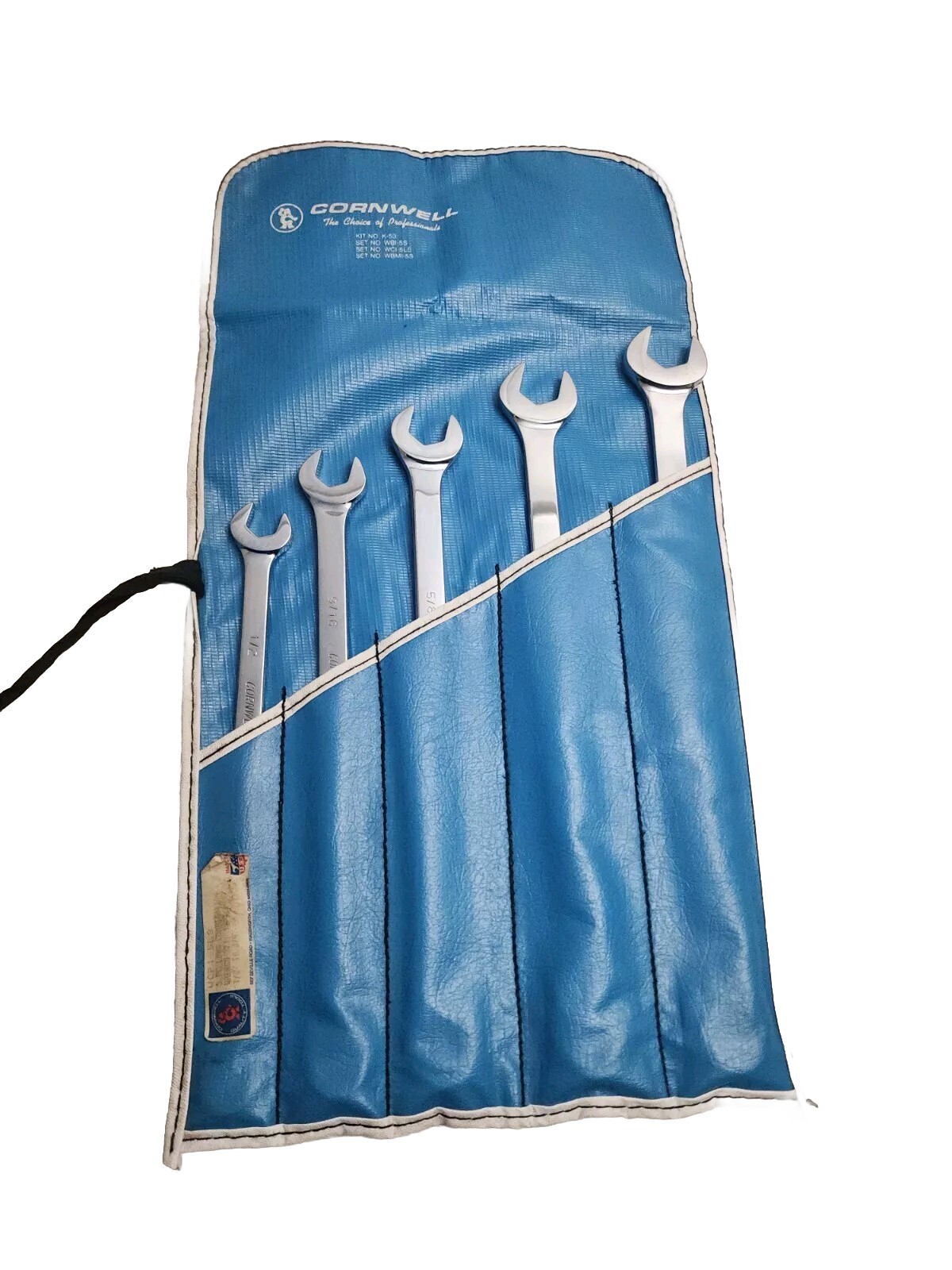 NOS Cornwell Wrench Set 5pcs. Long High Polished Chrome 1/2" 3/4