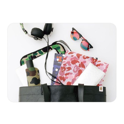 BAPE A Bathing Ape Solid Camo Tote Shopper Shoulder Bag Black Japan New - 第 7/7 張圖片