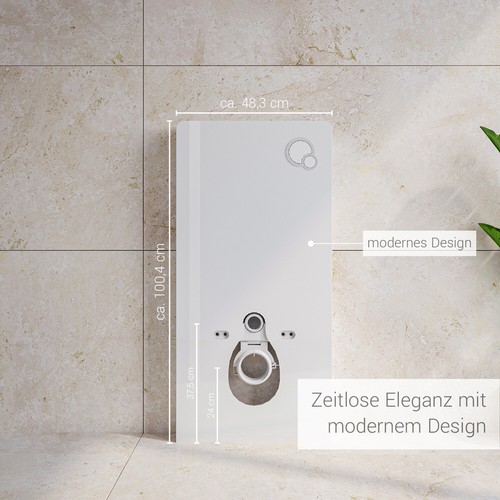 BERNSTEIN Sanitärmodul Wand-WC Front Glas weiß oder Schwarz / Gestell Aluminium - Bild 4 von 16