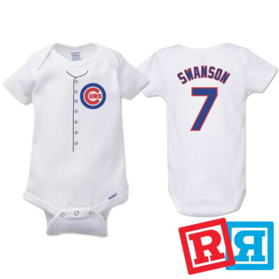 Dansby Swanson Chicago Cubs Baseball Gerber Baby Onesie  Cotton Bodysuit