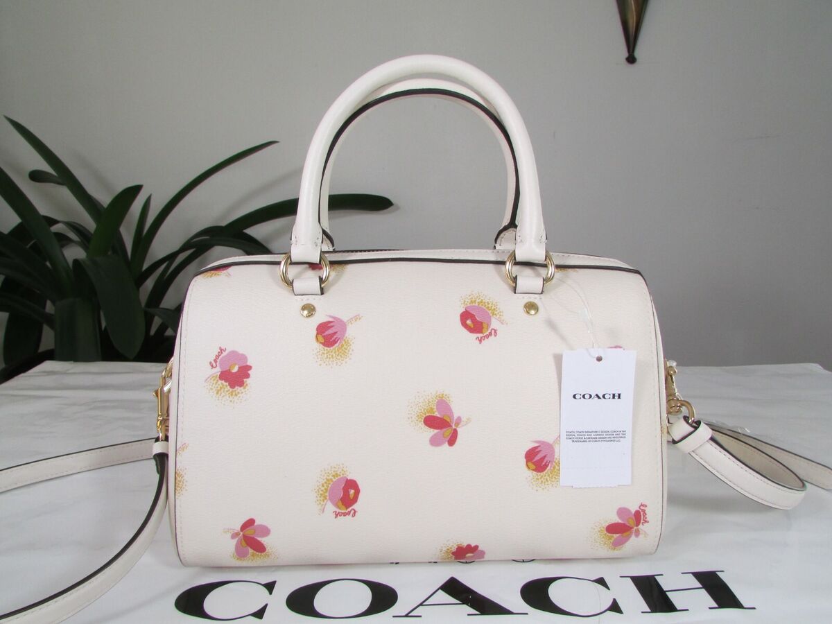 NWT Coach Leather Rowan Pop Floral Print Satchel C5801 Chalk NWT Coach Leather Rowan Pop Floral Print Satchel C5801 Chalk
