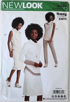 New Look 6630 Easy Knits Misses Tops Skirts Pants Sewing Pattern Sz 10-22