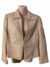 Fenn Wright Mason Jacket Light Pink Fitted Size 12 Hook & Eye Collared Neck