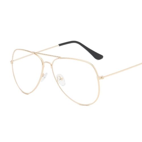 Lunettes à cadre couleur or - optique rétro transparent lunettes unisexe mode - Photo 13/16