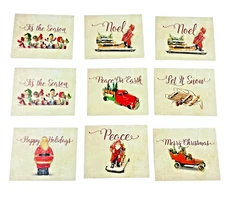 The Best Card Co Assorted Santa Christmas Holiday Cards Partial Box of 9 w Envs