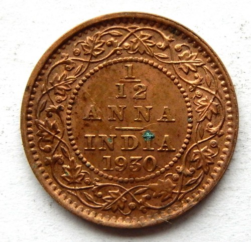 1930 India 1/12 Anna Coin Bronze Uncirculated KM#509  SB6069 - Bild 1 von 2