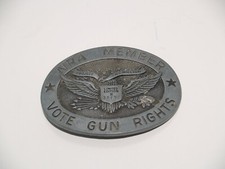 vintage belt buckle NRA limited edition vote gun rights project RARE