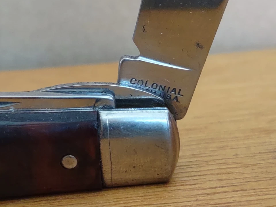 Vintage Colonial 2 Blade Electrician Pocket Knife W/Bail, VERY Nice Condition - Image 3 of 4