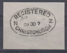 NEW ZEALAND (1880?) EARLY CHRISTCHURCH OVAL REG MARK PROOF STRKE (ID:034/D62122)