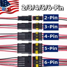 2/3/4/5/6-Pin Way Car Waterproof Male Female Electrical18AWG Wire Connector Plug