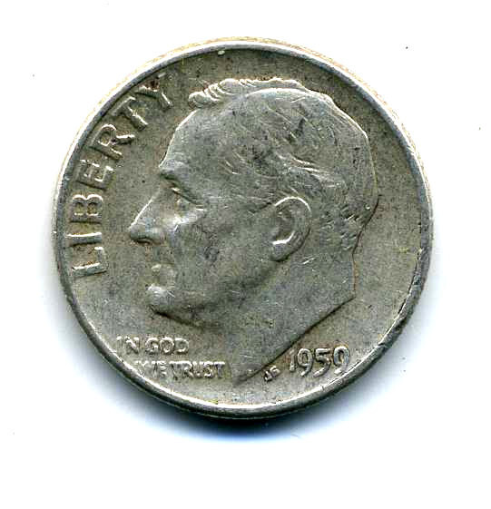 1959 D Roosevelt Dime US 10 Cent U.S America SILVER UNITED STATES 10c Coin #7416