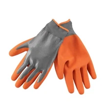 3prs~GRAY w/ORANGE Water Resistant-Tear Resist-PIP~RIDGID~NITRILE COATED GLOVES