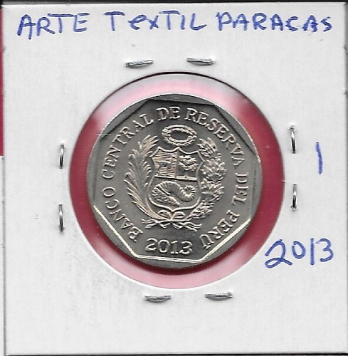 PERU 1 NUEVO SOL 2013 UNC 1 YEAR TYPE,ARTE TEXTIL PARACAS,WEALTH & PRIDE OF PERU - Picture 2 of 2