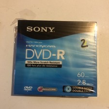 Lot Of 2 Sony Handycam DVD-R Sealed 60min 2.8GB Double Sided Double Faced Discs