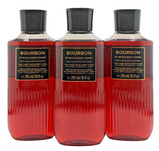 NEW Bath & Body Works Lot of 3 Bottles Men's Bourbon 3-In-1 Hair Face Wash 10 oz