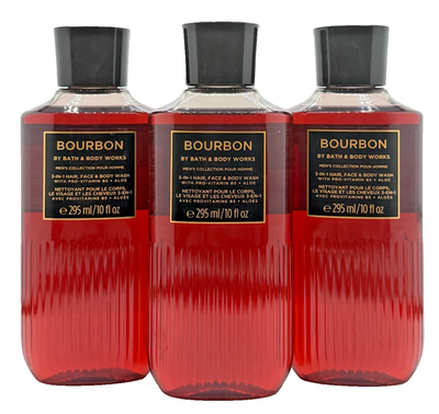 #ad #ad NEW Bath amp; Body Works Lot of 3 Bottles Men#x27;s Bourbon 3 In 1 Hair Face Wash 10 oz $27.99