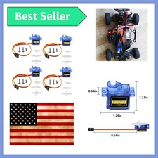 4Pcs SG90 Micro Servo Motor 180 Degree SG90 9G Gear Motor Control for Arduino...