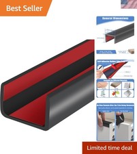 20ft Black U-Shaped Edge Trim - Self-Adhesive Protection for Cabinets More