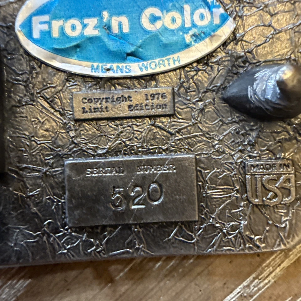 Hebilla de cinturón de latón Buck Doe Deer In The Woods D 520 1986 Foto 3 de 3