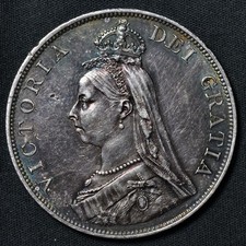 1888 Great Britain, Victoria, AR Double Florin, Jubilee Bust, S.3923