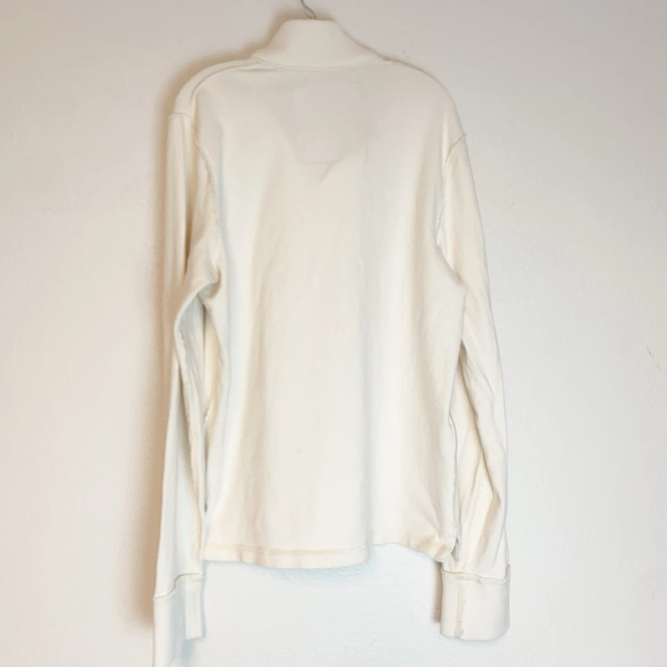 Camisa De Colección Abercrombie & Fitch Para Hombres XXL Suéter Henley Pesado Cosido Logo DEFECTUOSO Foto 4 de 4
