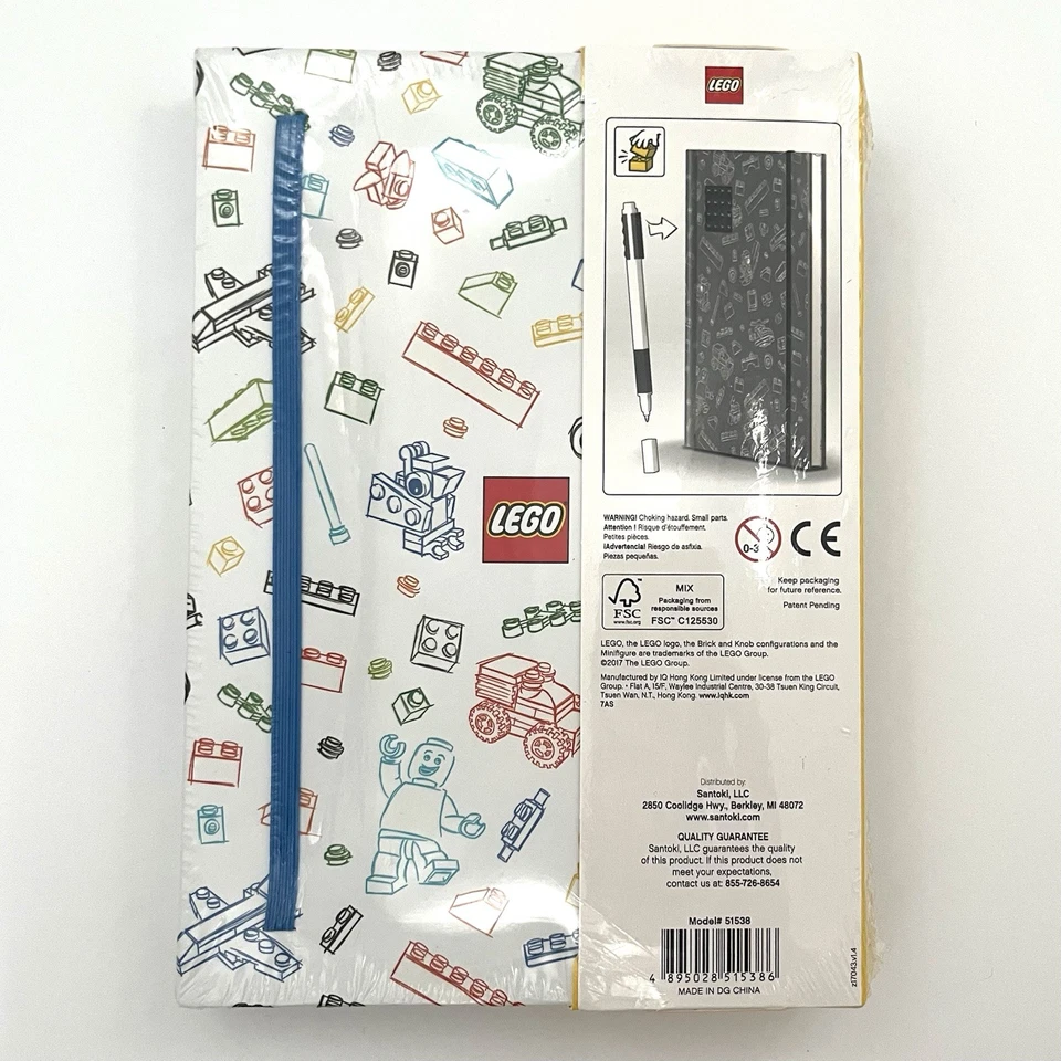 LEGO Diario Pluma Tapa Dura Cuaderno Papelería Diario Forrado Libro en Blanco Nuevo Sellado Foto 3 de 4