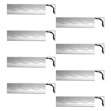 Ornate Cornice White Urethane Floral Bunting Design 8 Pcs 606" Length