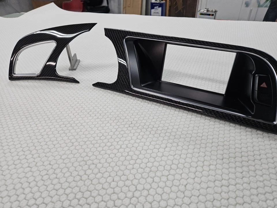 AUDI A5 S5 A4 S4 FIBRA DE CARBONO MMI PAINEL MOLDURA SURROUND - Imagem 3 de 4