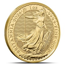 2026 1 oz British Gold Britannia Coin (BU) 4883.75 per troy oz