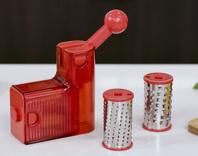 Kuhn Rikon Handheld Ratchet Grater w/ 2 Barrels K88999 RED NEW