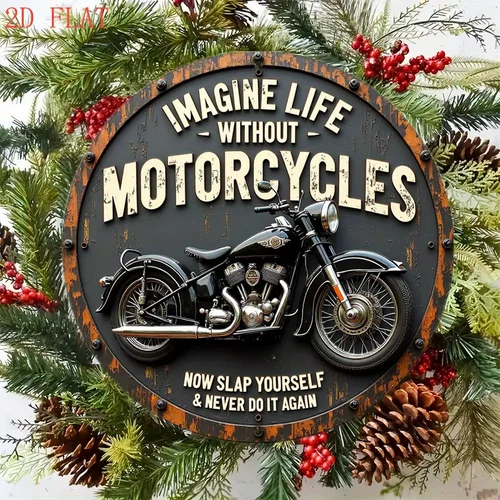 Vintage Motorcycle Metal Sign Retro Biker Wall Decor Garage Man Cave Tin Art
