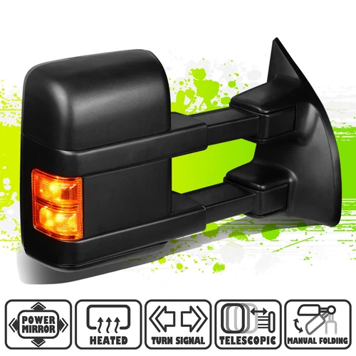 Powered Heated Amber LED Signal Tow Mirror Right for F250-550 Super Duty 99-07