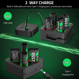 For Xbox One Series S X Controller Rechargeable Battery Pack + Charging Dock