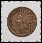 1880 INDIAN HEAD CENT Pretty Original CHOC BROWN Sharp XF  #37D77