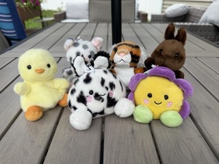 Aurora Palm Pals Lot Of 6 Plush Stuffed Animals Spotted Pig Tiger Bunnies Chick