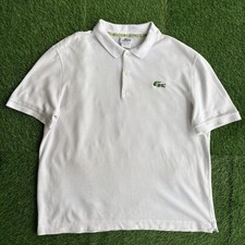 Vintage Lacoste Regular Boxy Fit Polo Shirt Brazil Croc Logo Men  s Medium White