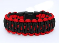 550 Paracord Bracelet King Cobra - Black & Red - over 200 more colors - USA MADE