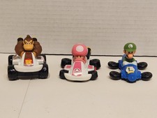 Lot Of 3 McDonald's Happy Meal toys Mario Kart: Luigi, Donkey Kong, Toadette