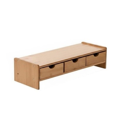 Bambus Monitorerhöhung ergonomisch Schreibtisch-Organizer für Heimbüro