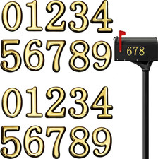 40 Pieces Mailbox Numbers for Outside, 2 Inch - 3D Gold Mailbox Numbers, Self-Ad
