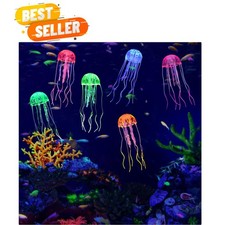 Mesmerizing Floating Jellyfish Aquarium Set 6 Silicone Decorations in 6 Colors