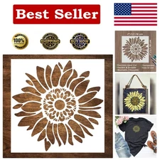 Durable 7x7 Sunflower Stencil - Reusable Tool for Creative Artists & Crafters
