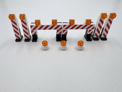 LEGO  City Baustellenabsperrung 4 Warnbaken, 2 Absperrschranken, 3 Warnkegel NEU