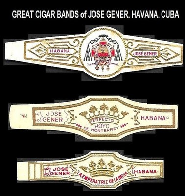Awesome Set of Cuban Cigar Bands label of J.Gener. 1900s.  Havana COLLECTIBLES